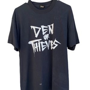 Vintage Den of Thieves Band Tee screen Stars tag Sz Large black and white tour